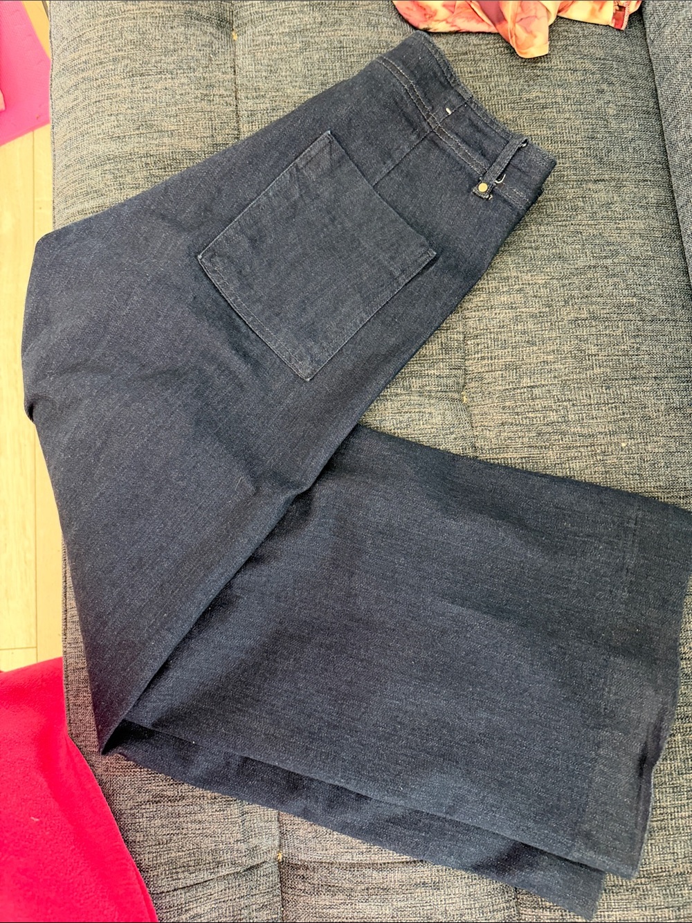 Zara Women's Dark Blue  Wide-Leg Pants